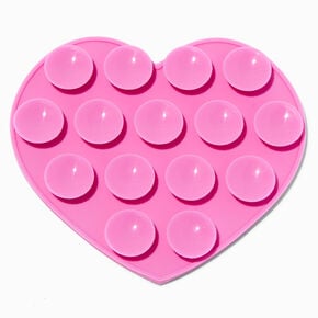 Pink Heart Silicone Suction Phone Case Adhesive Mount,