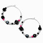 Cr&eacute;oles perl&eacute;es vari&eacute;es perle d&#39;imitation noires et roses,