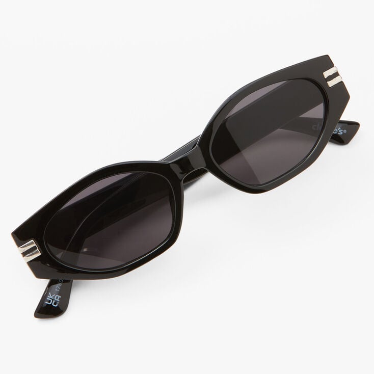 Black Rectangular Retro Sunglasses | Claire's US