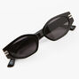 Black Rectangular Retro Sunglasses,