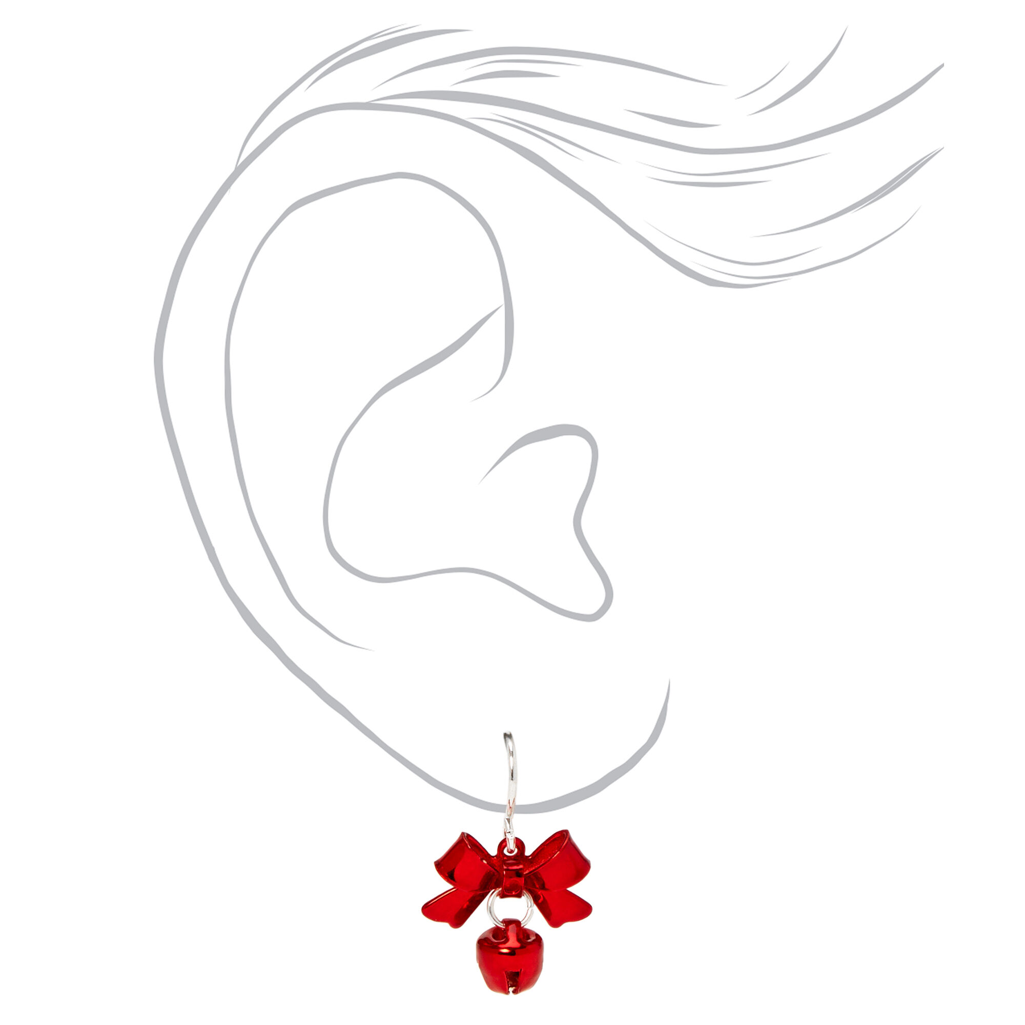 Christmas Silver 1'' Snowflake Drop Earrings - 3 Pack,