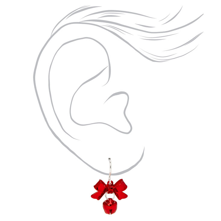 Christmas Silver 1&#39;&#39; Snowflake Drop Earrings - 3 Pack,