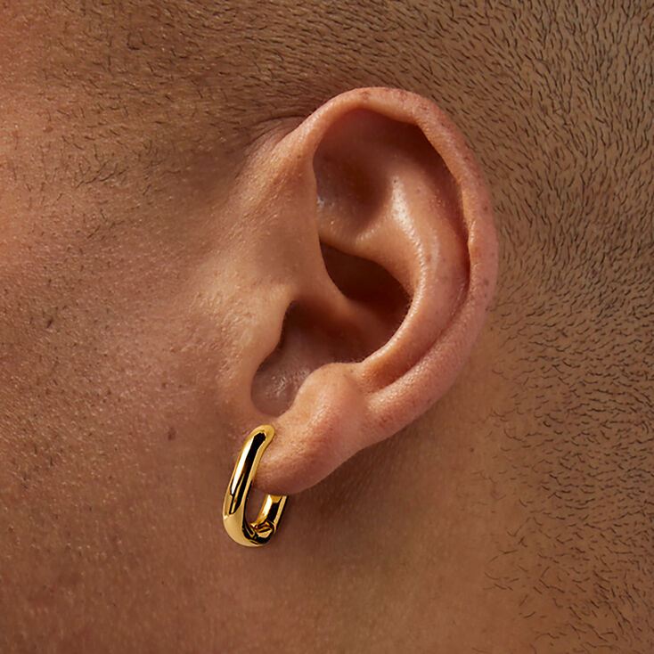 C LUXE by Claire&#39;s 18kt Gold Plated Oval Clicker Hoop Earrings,