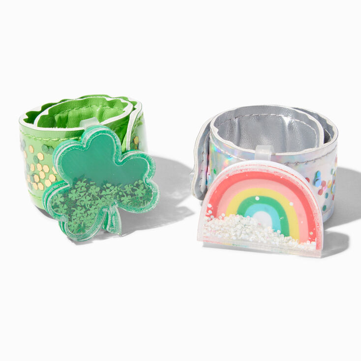 Bracelets enrouleurs confettis Saint-Patrick - Lot de 2,