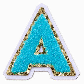 Teal A Initial Stick-On Patch,