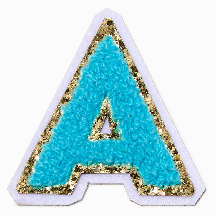 Teal A Initial Stick-On Patch,