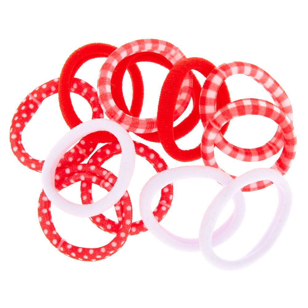 Claire's Club Rolled Hair Bobbles - Red, 12 Pack,