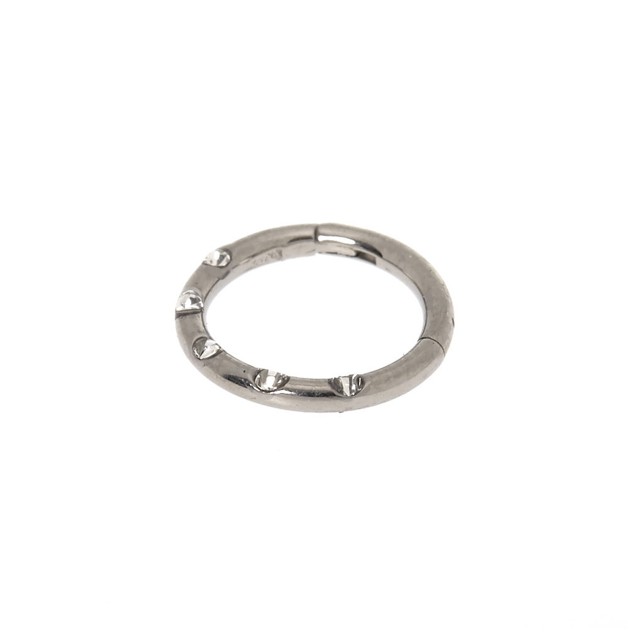 View Claires Tone Titanium Crystal Cartilage Clicker Hoop Earring Silver information