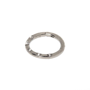 Silver-tone Titanium Crystal Cartilage Clicker Hoop Earring,
