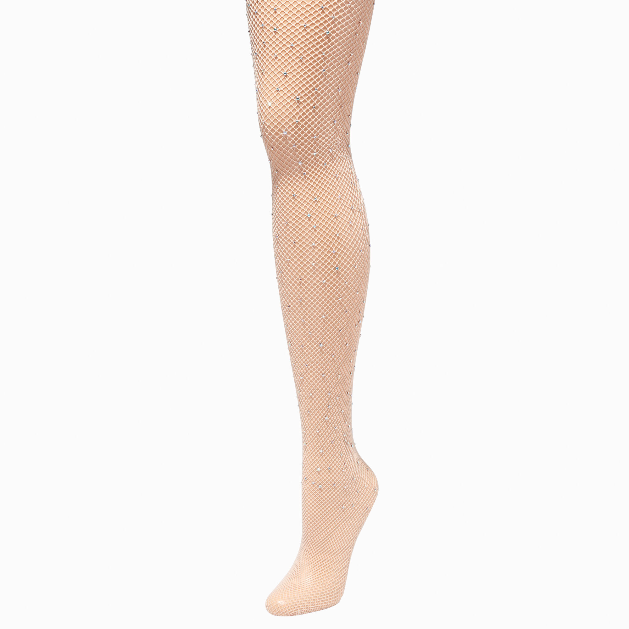 Rhinestone Decor Fishnet Tights