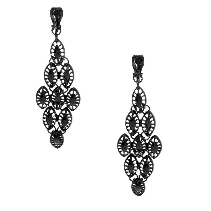 Claire's Longues pendantes à clip noires 6,3 cm