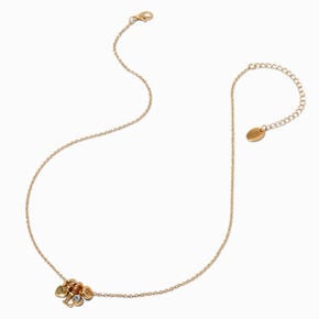 Gold-tone Initial Charm Pendant Necklace - L,