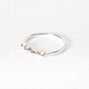 Sterling Silver 21G Iridescent Crystal Hoop Nose Ring,