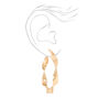 Gold 60MM Ribbon Twist Hoop Earrings,