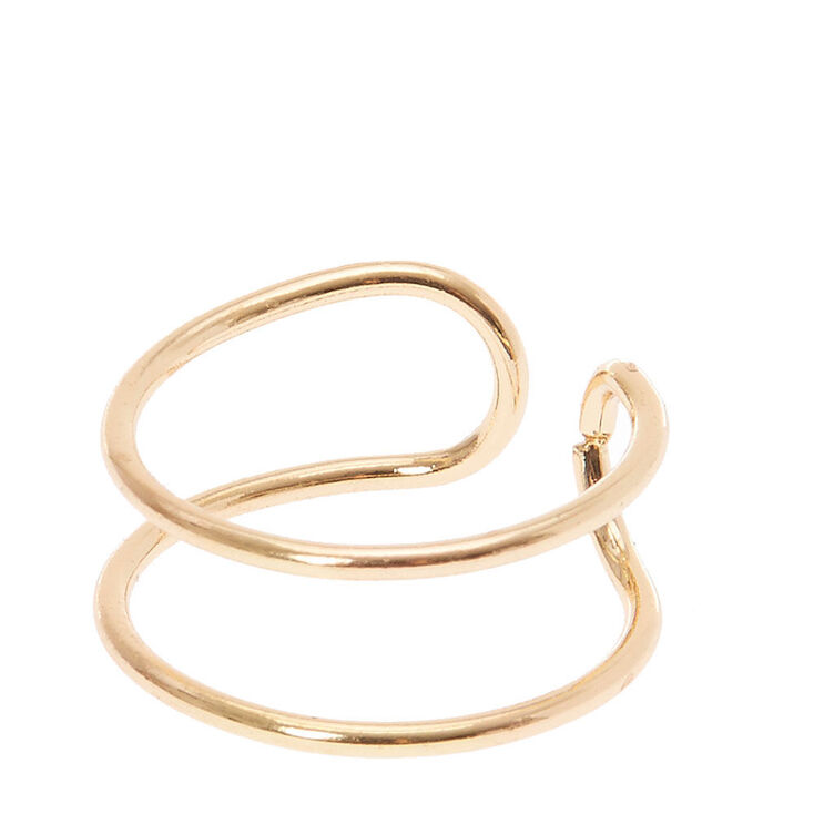 Gold Thin Double Band Ear Cuff,