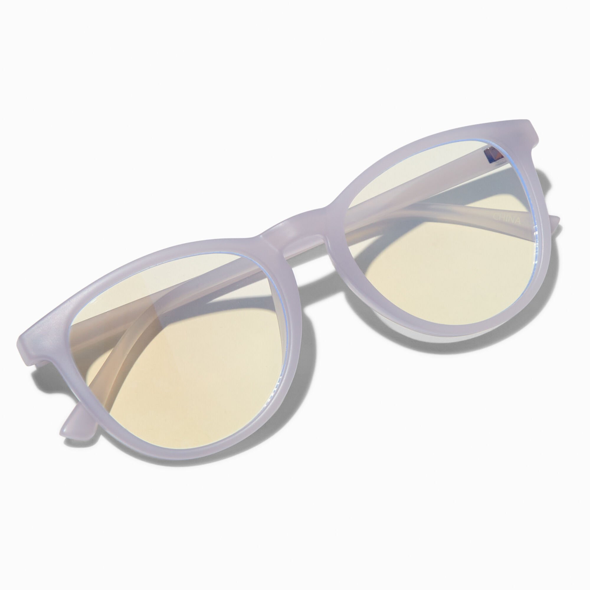 Solar Blue Light Reducing Matte Blue Oval Clear Lens Frames,