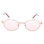 Gold Oval Sunglasses - Pink,