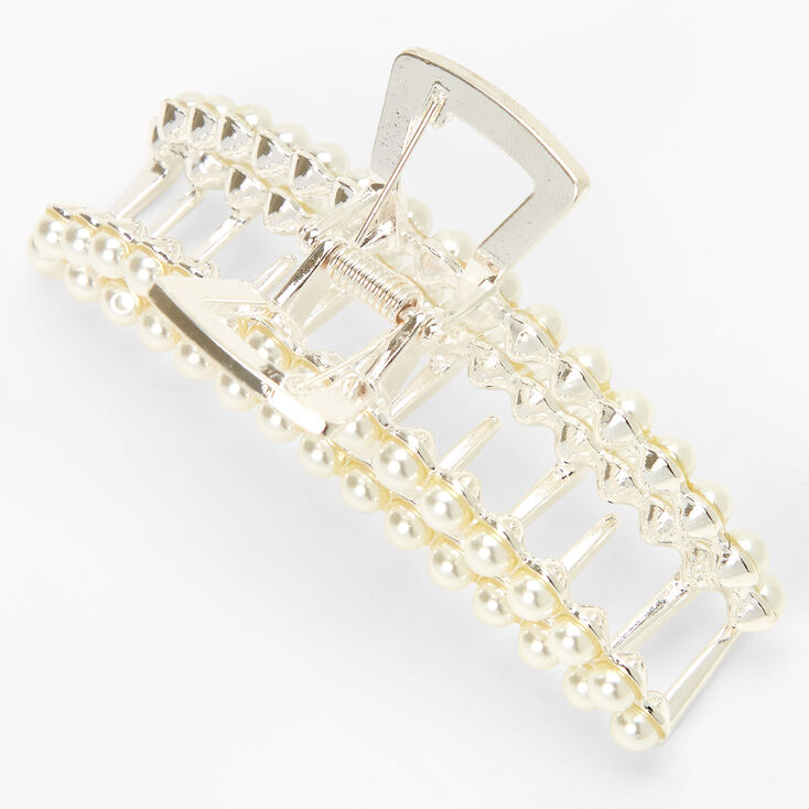 Pearl Studded Oval Hair Claw,