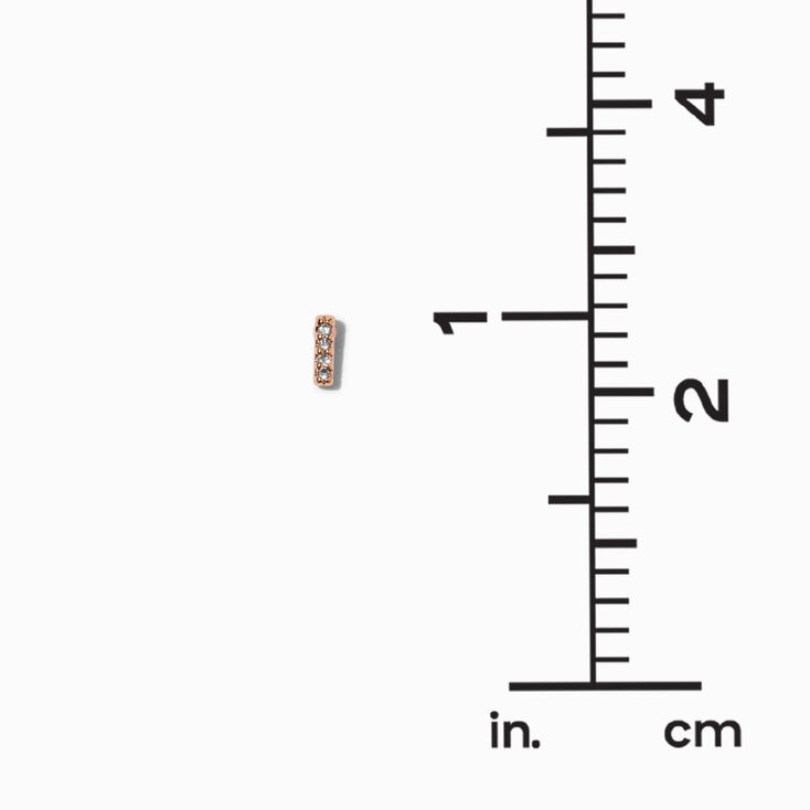 Gold Cubic Zirconia 4MM Bar Stack Stud Earrings,