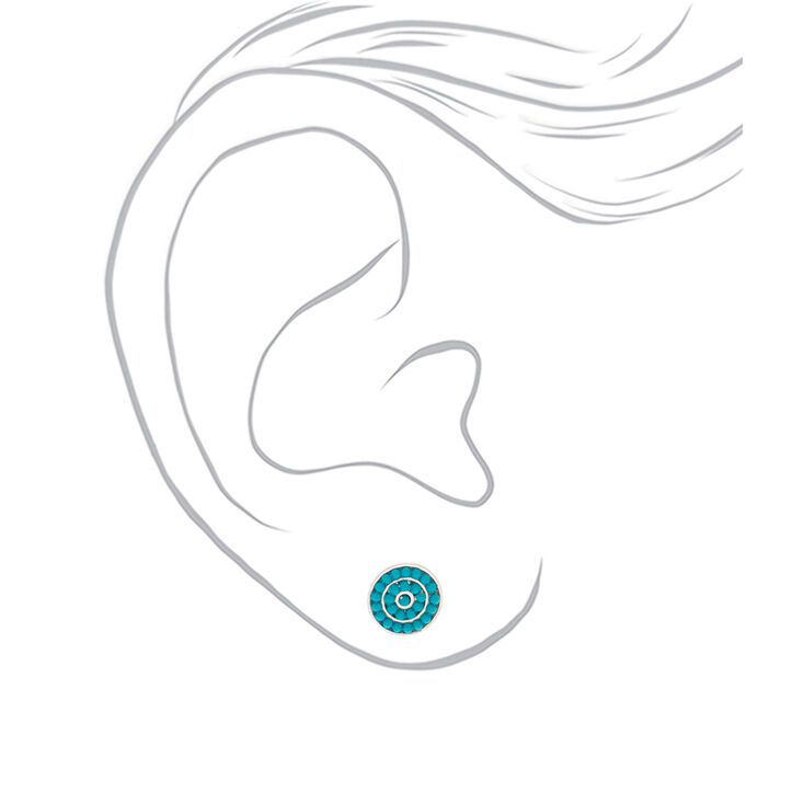 Mixed Metal Island Love Stud Earrings - 6 Pack,