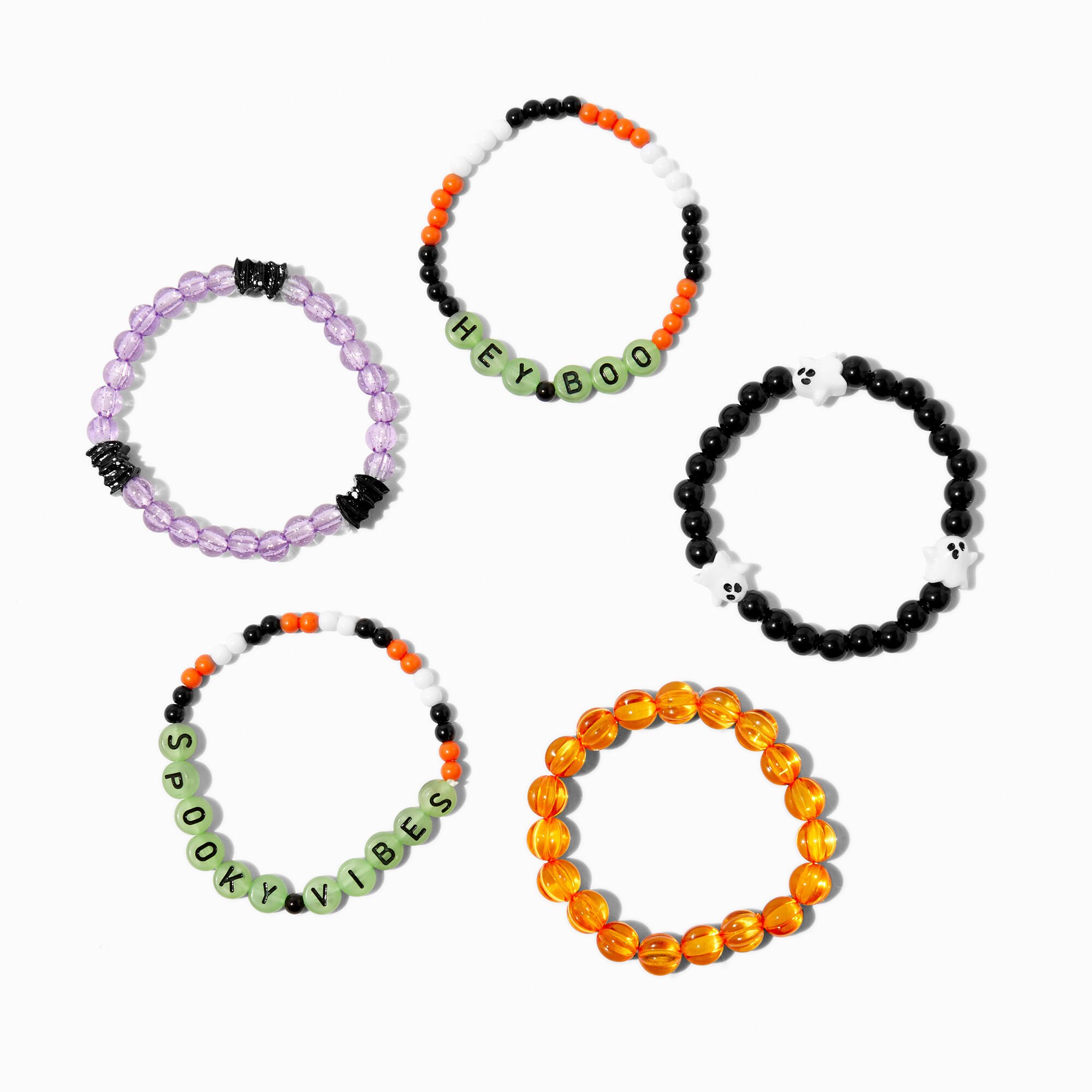 Claire s Halloween Glow in the Dark Friendship Bracelet Stretch Bracelets 5 Pack Brazos Mall