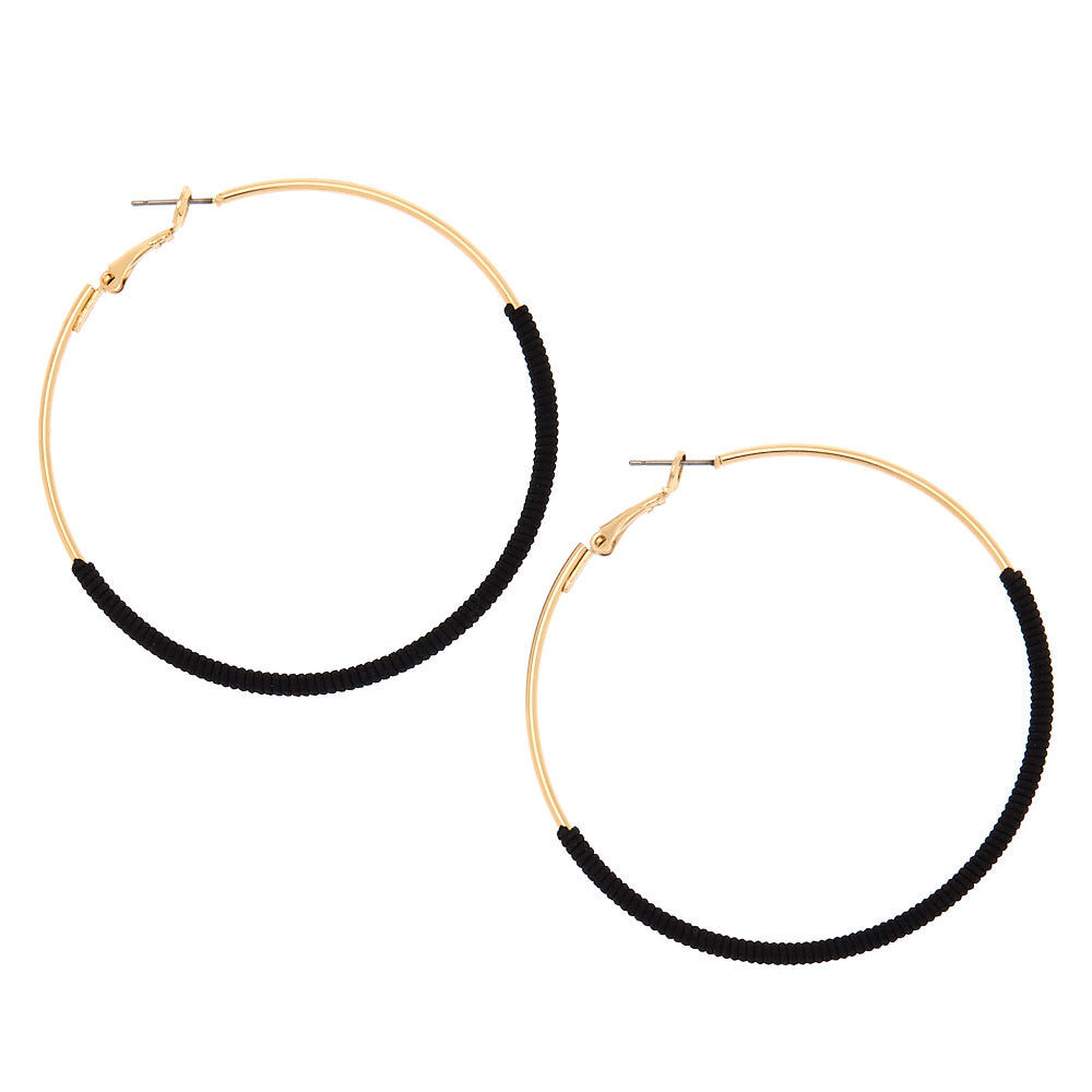 Black and sale gold hoops