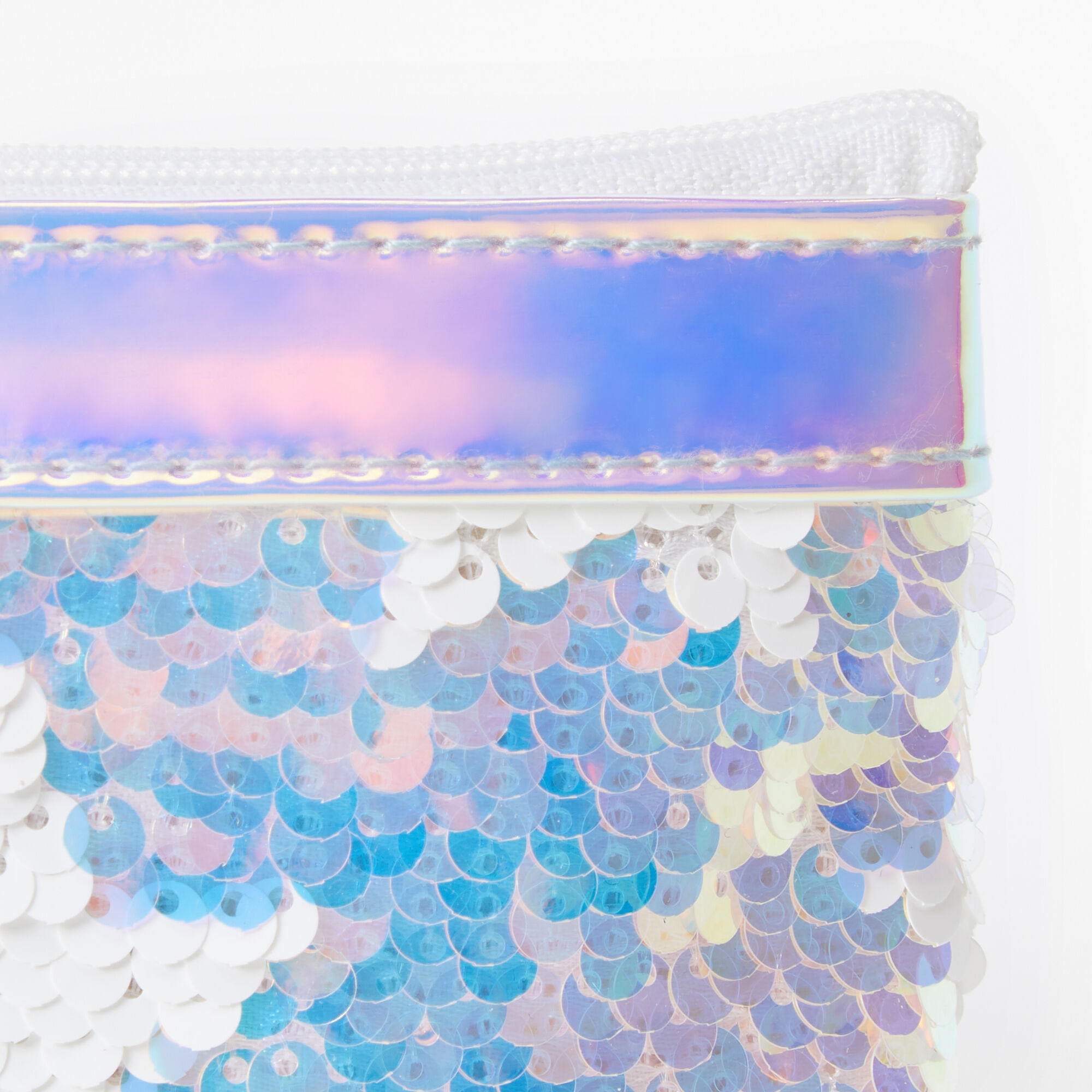 Porte-monnaie avec fermeture éclair et étoile holographique en sequins réversibles,
