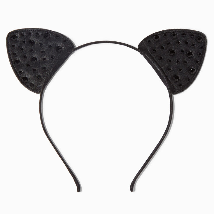 Embellished Black Animal Ears Headband,