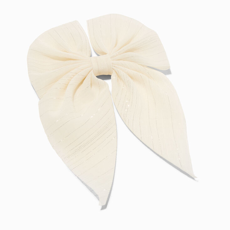 Claire&#39;s Club Gold Chiffon Hair Bow Clip,
