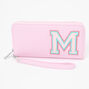 Pink Varsity Initial Wristlet - M,