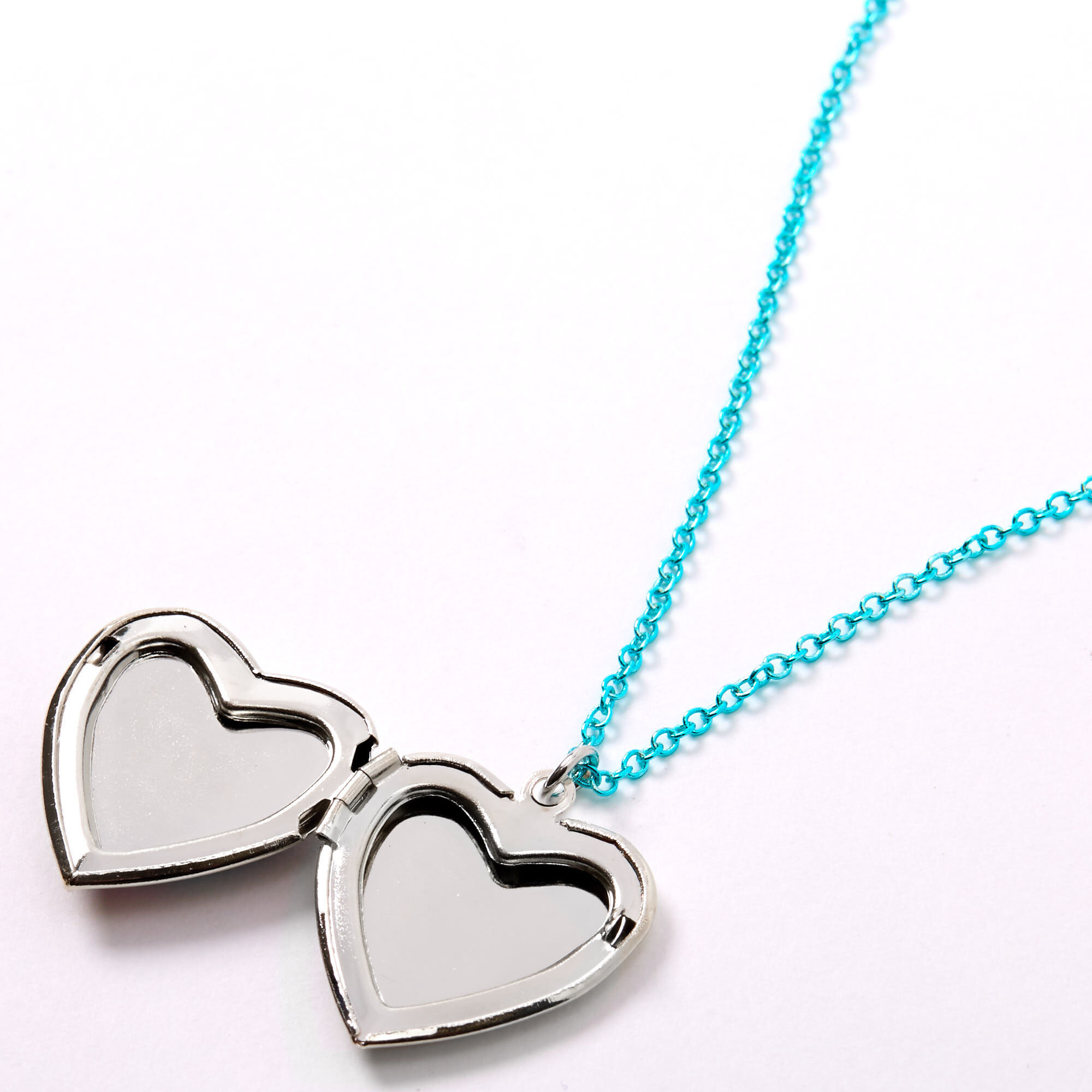 Claire's Club Butterfly Locket Necklace - Blue,