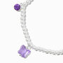 Purple Charm Pearl Beaded Stretch Bracelet,