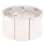 Bracelet &eacute;lastique m&eacute;tallique martel&eacute; couleur argent&eacute;,