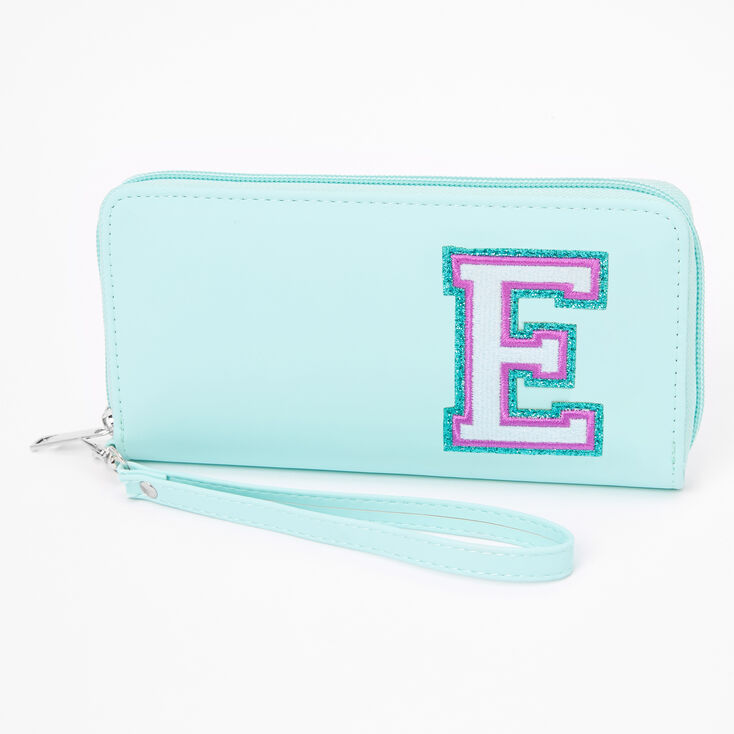 Claire's Pochette poignet à initiale vert menthe style universitaire - E