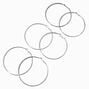 Silver-tone 70MM, 75MM, 80MM Textured Hoop Earrings - 3 Pack,