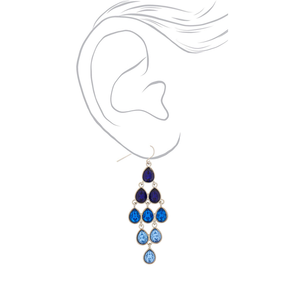 2" Ombre Chandelier Drop Earrings - Blue,