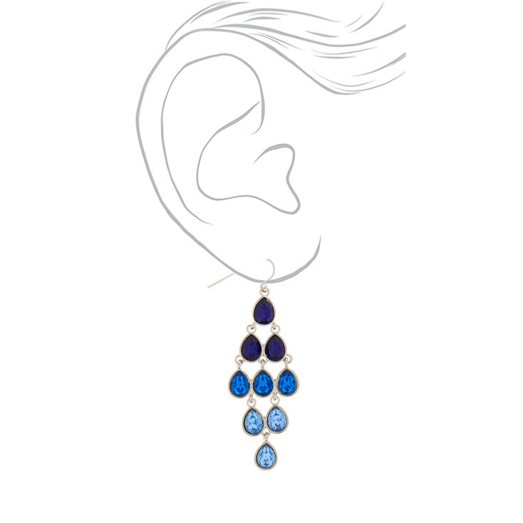 2&quot; Ombre Chandelier Drop Earrings - Blue,