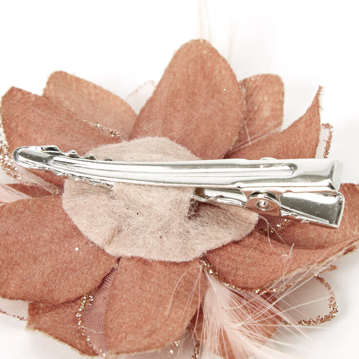 Lily Flower Hair Clips - Champagne, 2 Pack,