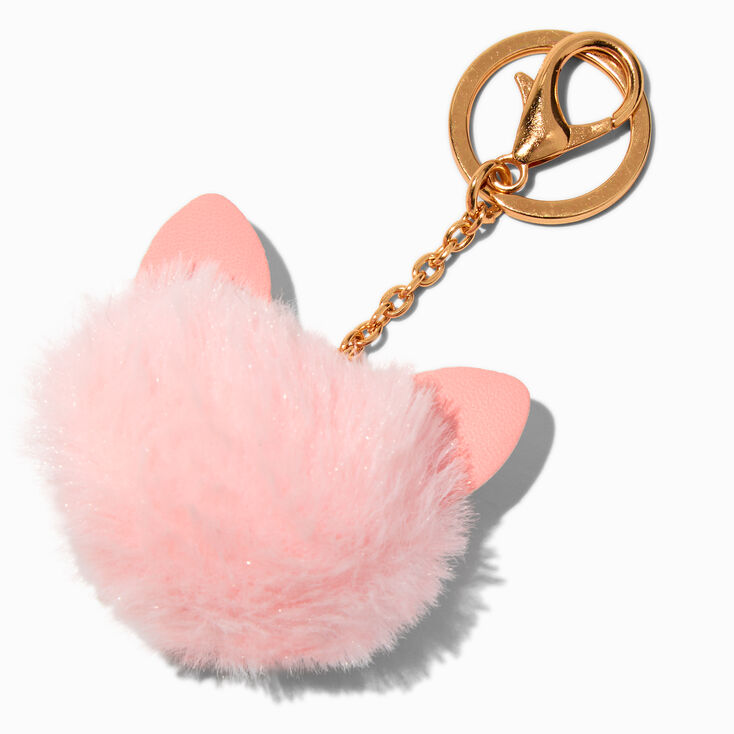 Gold Pom Pom Cat Keychains - 3 Pack,