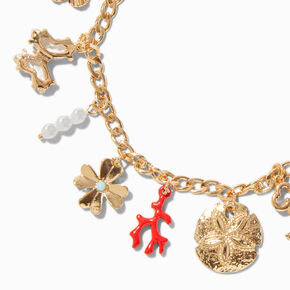 Gold-tone Beach Statement Charm Bracelet,