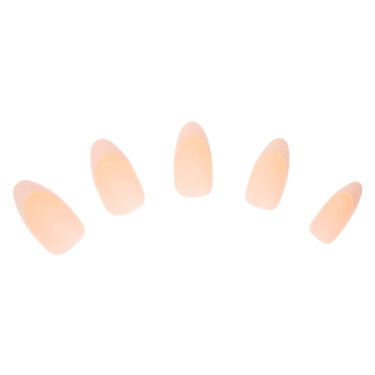 Matte French Tip Stiletto Faux Nail Set - 24 Pack,