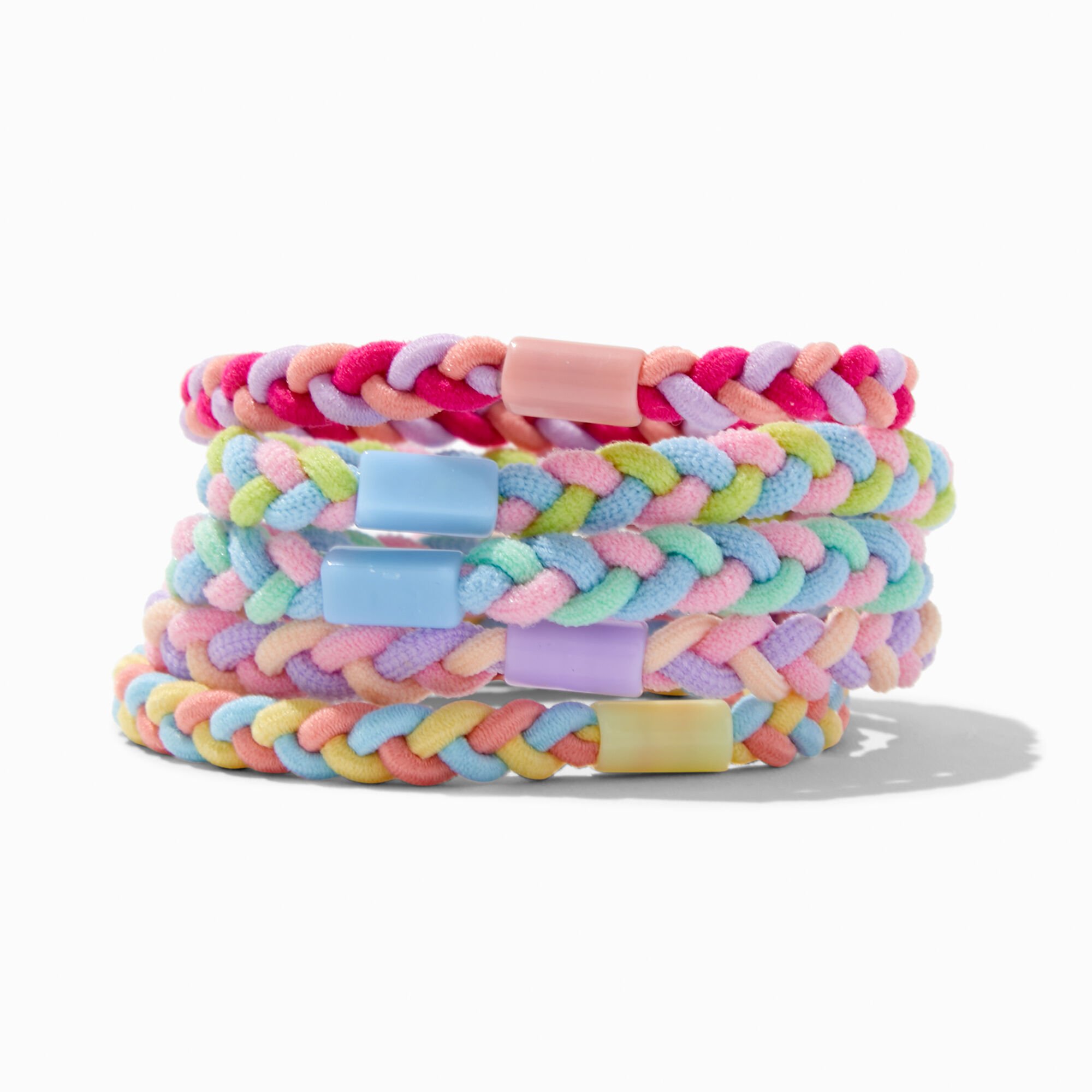 Pastel Braided Hair Ties - 5 Pack,