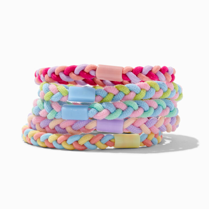Pastel Braided Hair Ties - 5 Pack,