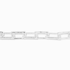 Silver-tone Toggle Rectangle Chain Link Bracelet,