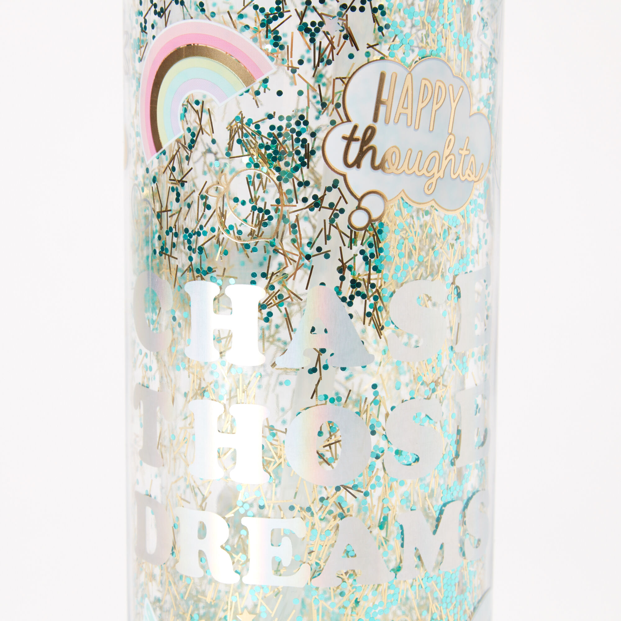 Happy Thoughts Shaker Water Bottle,