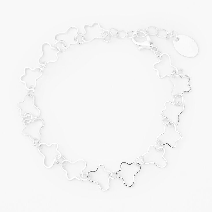 Silver Butterfly Outline Chain Bracelet,