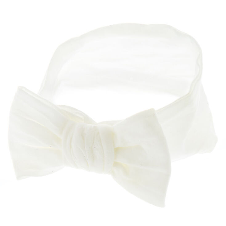 Claire's Bandeau élastique à nœud blanc pour enfants