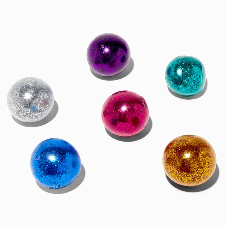 Tobar&reg; Claire&#39;s Exclusive Mini Glitter Squeezy Balls Fidget Toy - 6 Pack,
