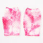 Pink and White Tie-Dye Fishnet Gloves,