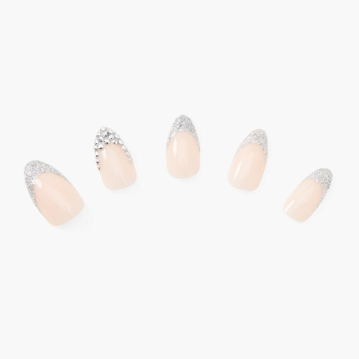 Bling Silver Tip Stiletto Vegan Faux Nail Set - 24 Pack | Claire's US